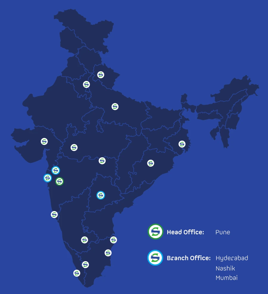 Our Projects marked on Map of India